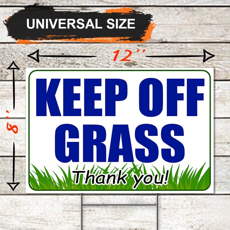 Granatan 3 PC Keep Off Grass Signs for Yard, 8x12 DS Coroplast No Dogs Allowed Sign, Do Not Walk on Grass - Image 2